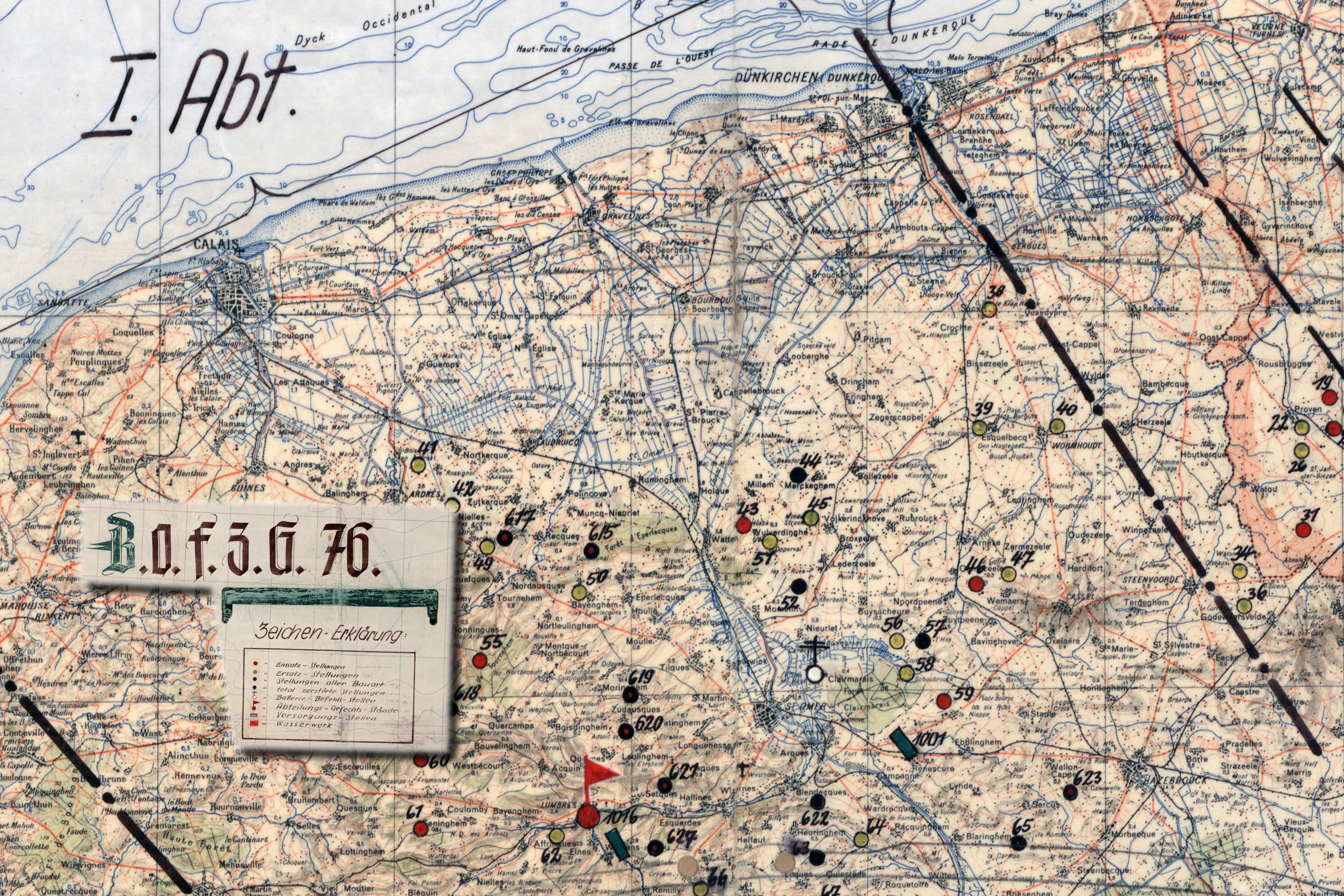 V1-Stellungen der I. Abteilung im Département Nord, Frankreich